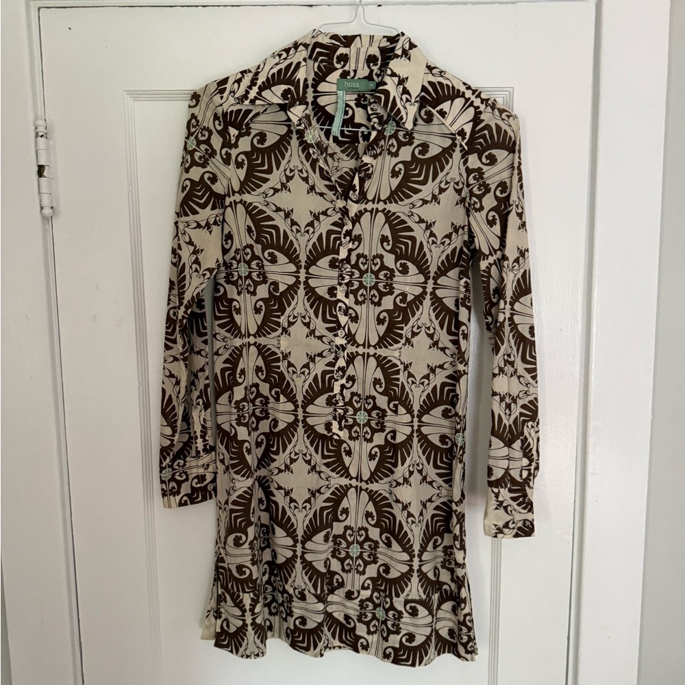 Intro. Brown and Cream Floral Shirt/Tunic/dress